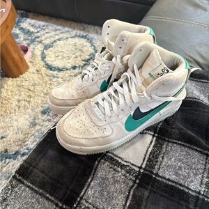 Nike Cream and Teal High-Top Sneakers